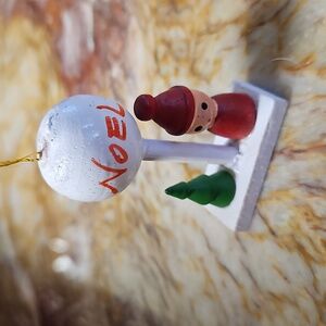 Wooden Noel Christmas Ornament